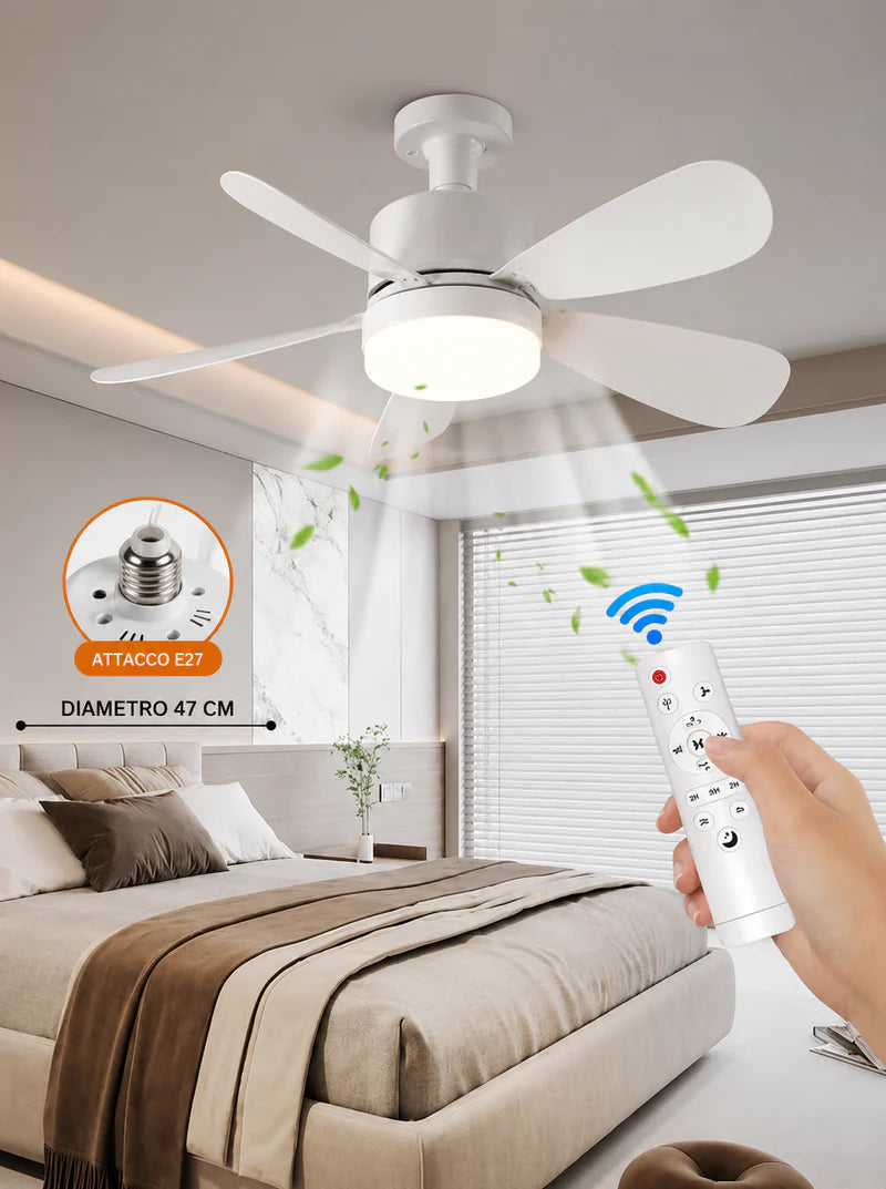Ventilatore Soffitto con Luce e Telecomando